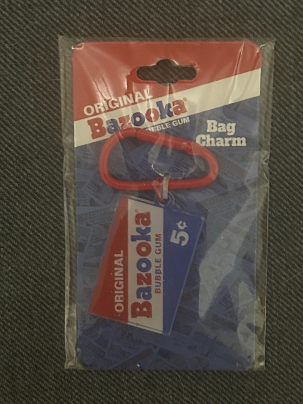 Original Bazooka Bubble Gum Bag Charm - Red, Blue, White NWT